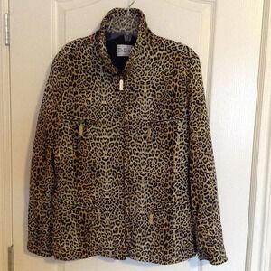 Vintage Betty Barclay Women's Leopard Animal Print Jacket Full Zip Craft Project